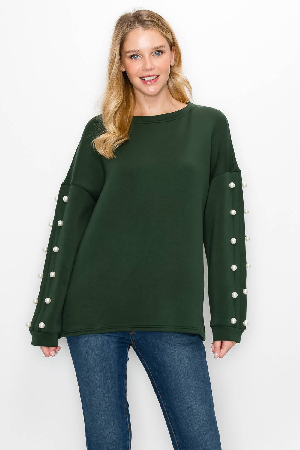 Joh Apparel - Venta al por mayor Jersey corto de punto - Mujer - Top de perlas Katri Stretch French Scuba6