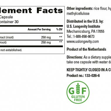 US Longevity – wholesale Oral supplement/vitamin – Fermentura Ginseng - 30 Capsules1