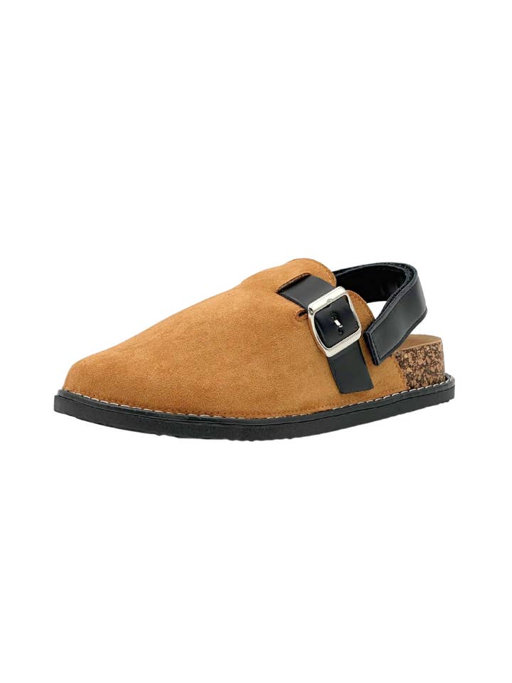 camel Vintage suede clogs 22-366 for wholesale on Faire4