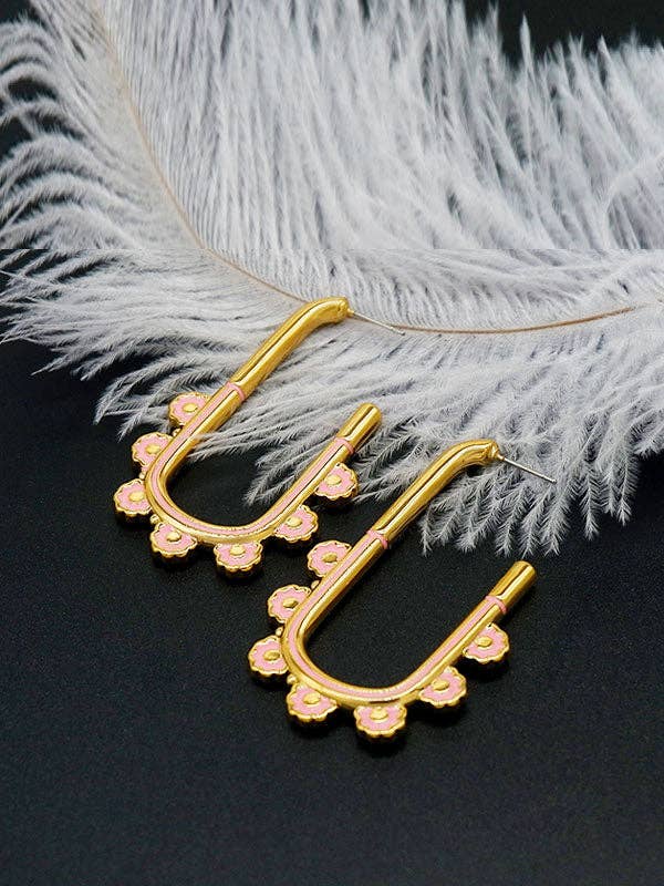 Créoles ovales Ruahh Flora pour la vente par Ruahh HQ