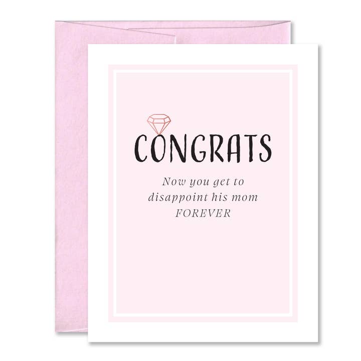Snarky Engagement Greeting Card, Funny Wedding Greeting Card for wholesale by Jones Street Press