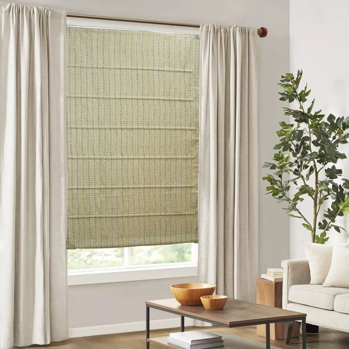 Fabdivine - Wholesale Blinds - Handcarfted Print Pure Linen Window Shade - Ethnic Leheriya