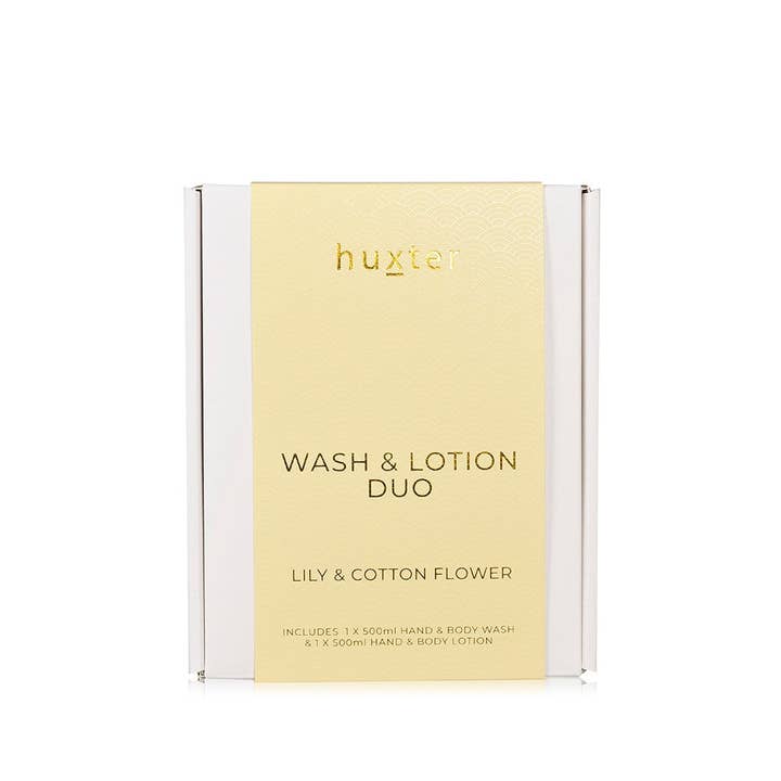 Wash & Lotion Duo - Yellow - Lily & Cotton Flower for wholesale by Huxter