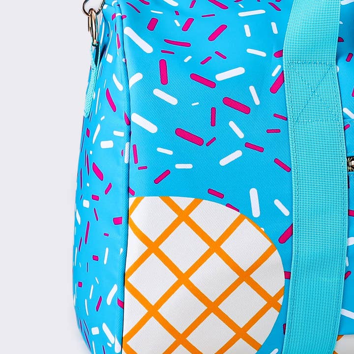 sassy kids palace - Wholesale Weekender bag – Kids - Blue Ice Cream Drip Pattern Canvas Duffle Bag2