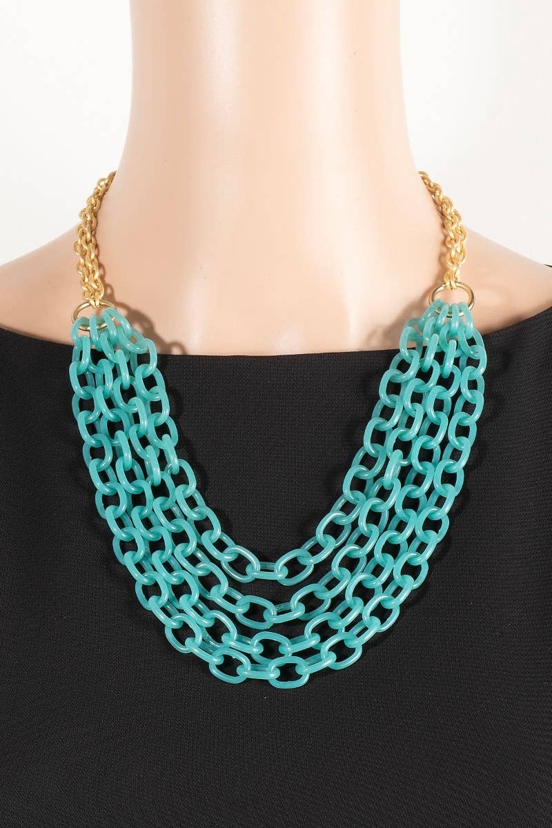 anbfashion – wholesale Kedjehalsband – Guldpläterat matt lager på lager akryl kedja statement halsband5