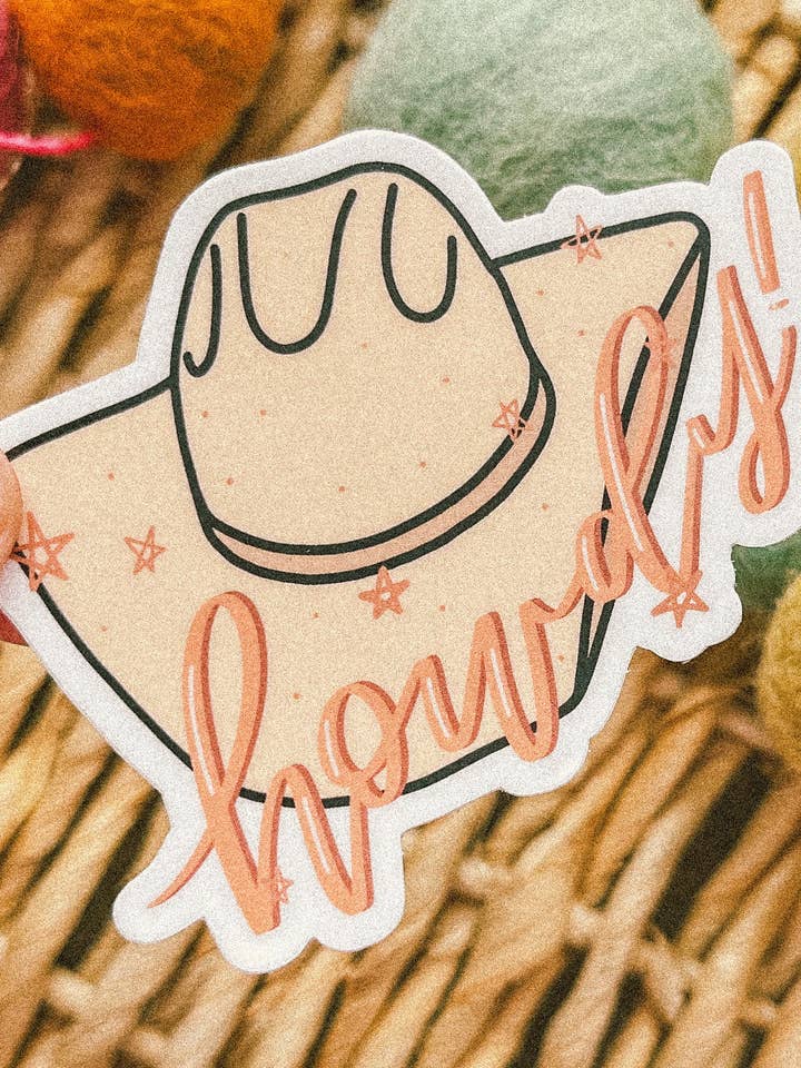 "Howdy" handlettered sticker for wholesale by Written by Maria