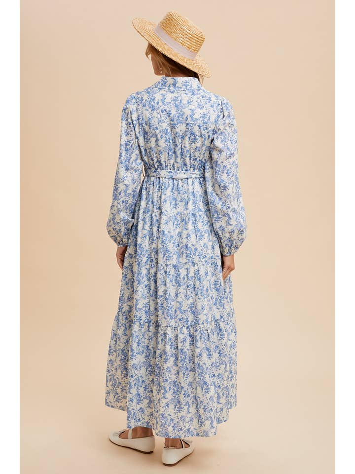 In Loom - Wholesale Dress - Women's - COTTON TOILE PRINT BUTTON DOWN MAXI
