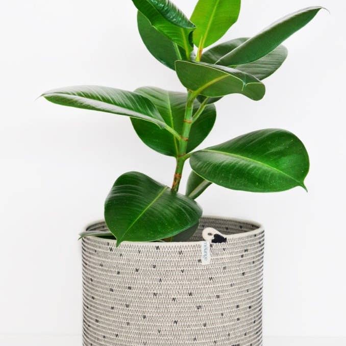 Mia Mélange - Vendita all'ingrosso Cestini - Cylinder Basket - Pois neri cuciti5