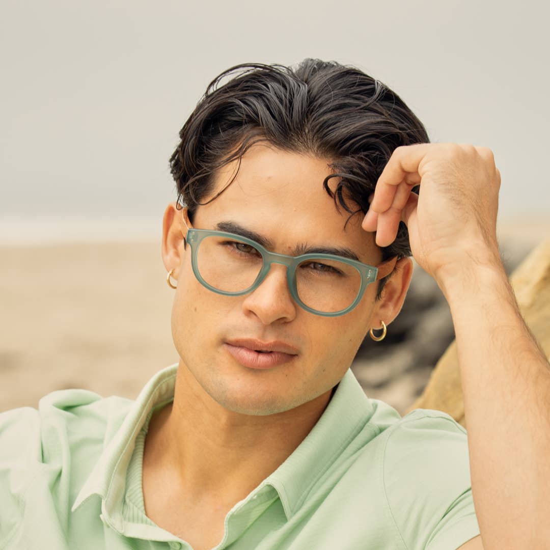 Blue Planet Eco-Eyewear - Wholesale Eyeglasses - Unisex - BP20232 - Arden- Matte Aqua / Walnut Wood /Blue Light Filter1