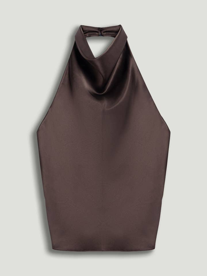 Satin Halter Neck Top for wholesale by NOCTURNE