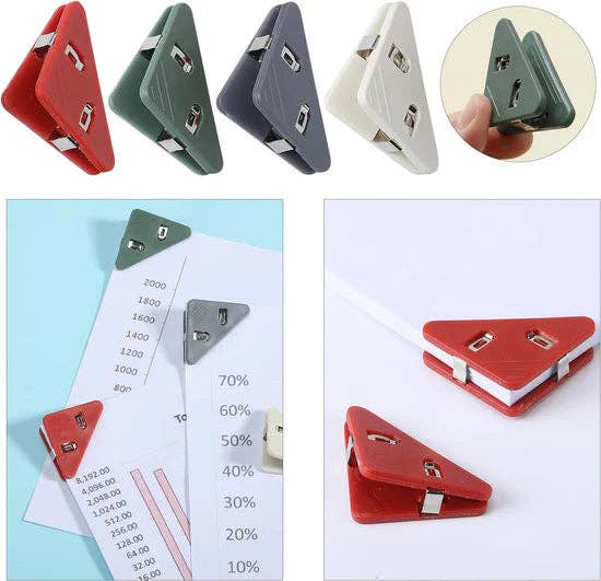 Creative By Sanchez - Wholesale Paperclip - Corner Paper Clips, 4 Colors, Triangular File Corner Clip5