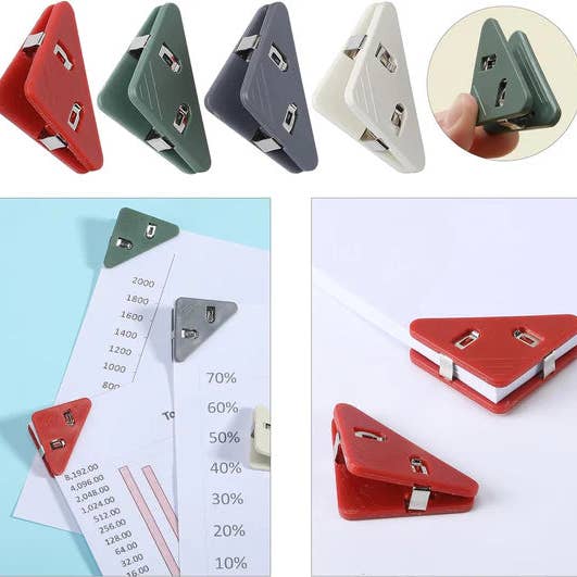 Creative By Sanchez - Wholesale Paperclip - Corner Paper Clips, 4 Colors, Triangular File Corner Clip5