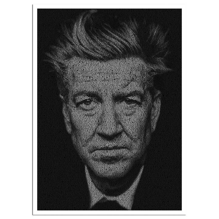 Robotic Ewe – wholesale Art print – David Lynch Portrait Mulholland Drive Typographic Script4