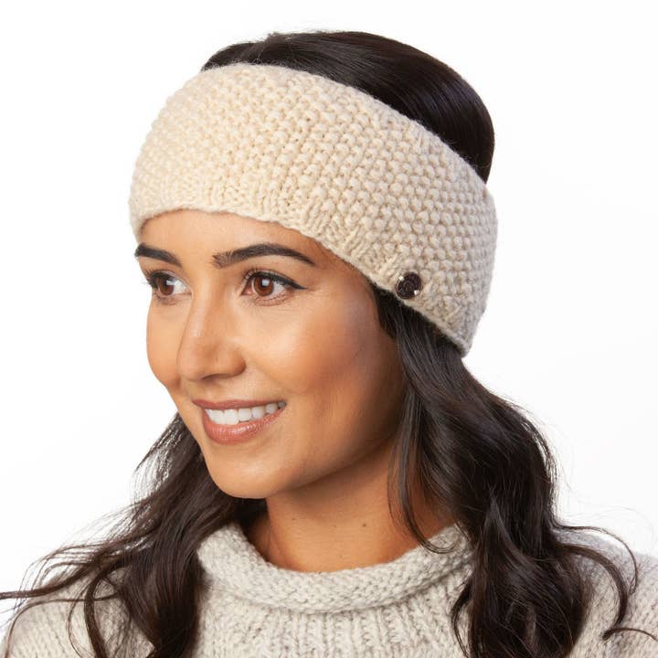 Moss Stitch Headband - Pure Wool - Knitted - Fair Trade for wholesale by Black Yak Ltd