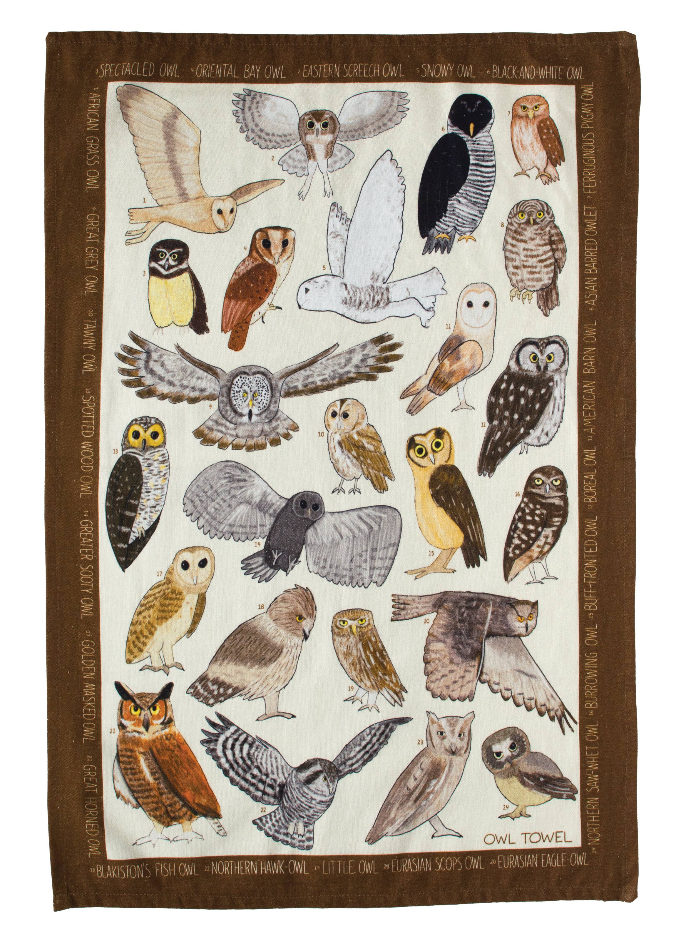 Unemployed Philosophers Guild - Wholesale Tea Towel - Owl Towel1