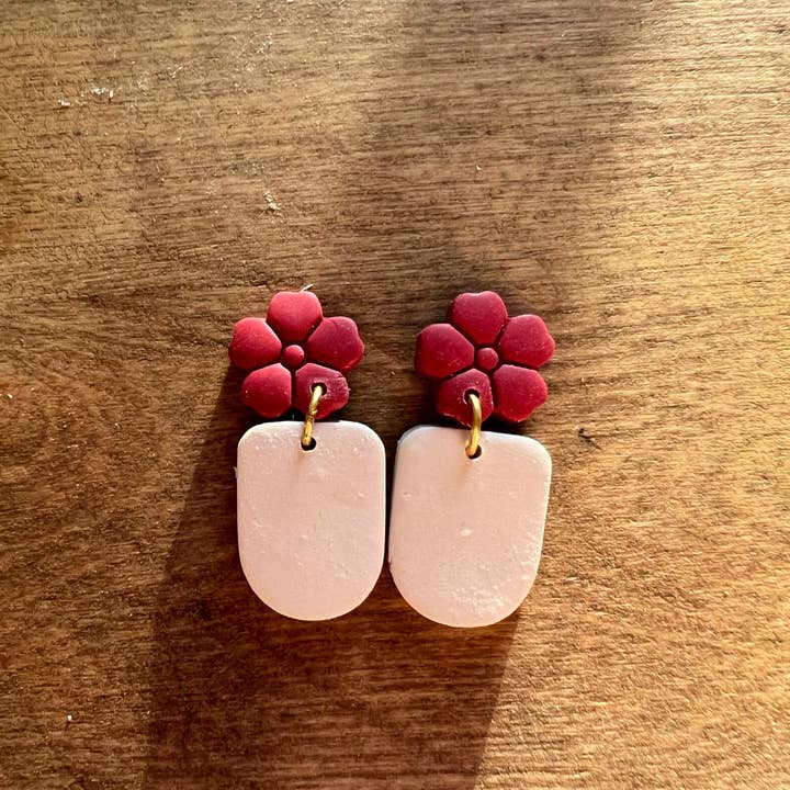 Homebodybeads - Vente Boucles d'oreilles pendantes - Pots de fleurs | Boucles d'oreilles pendantes en argile polymère