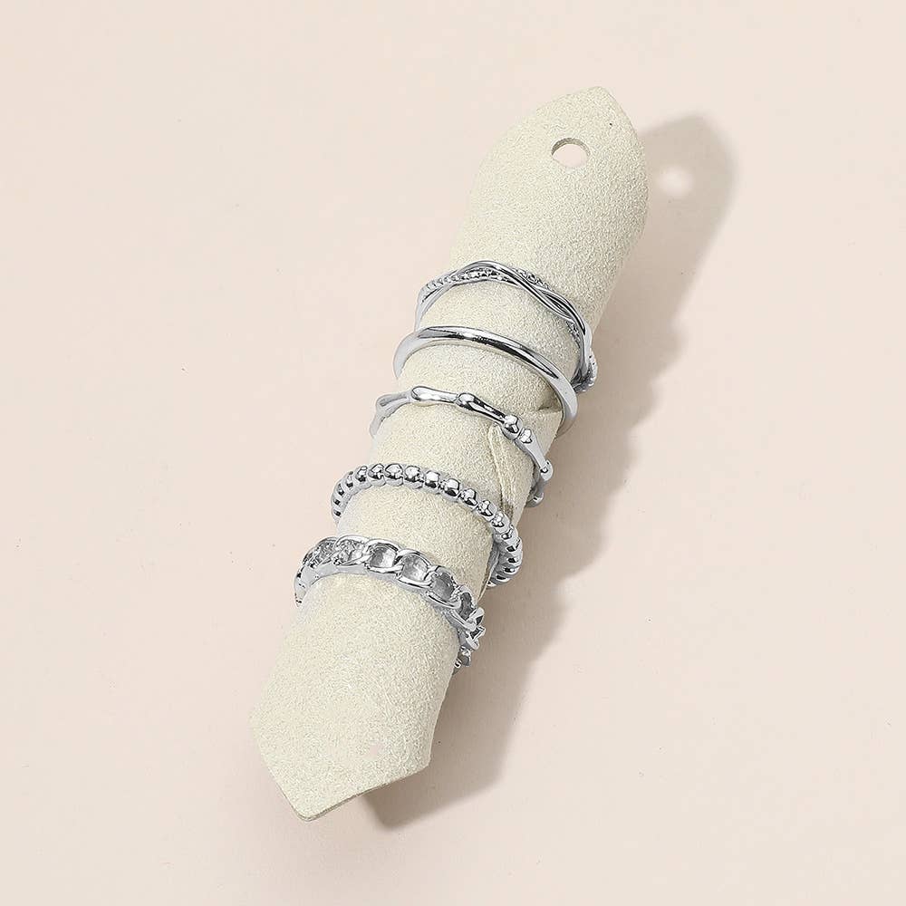 Sensibling Corp. - Vente Anneau/bague à empiler - 5PCS - Bagues Empilables en Métal4