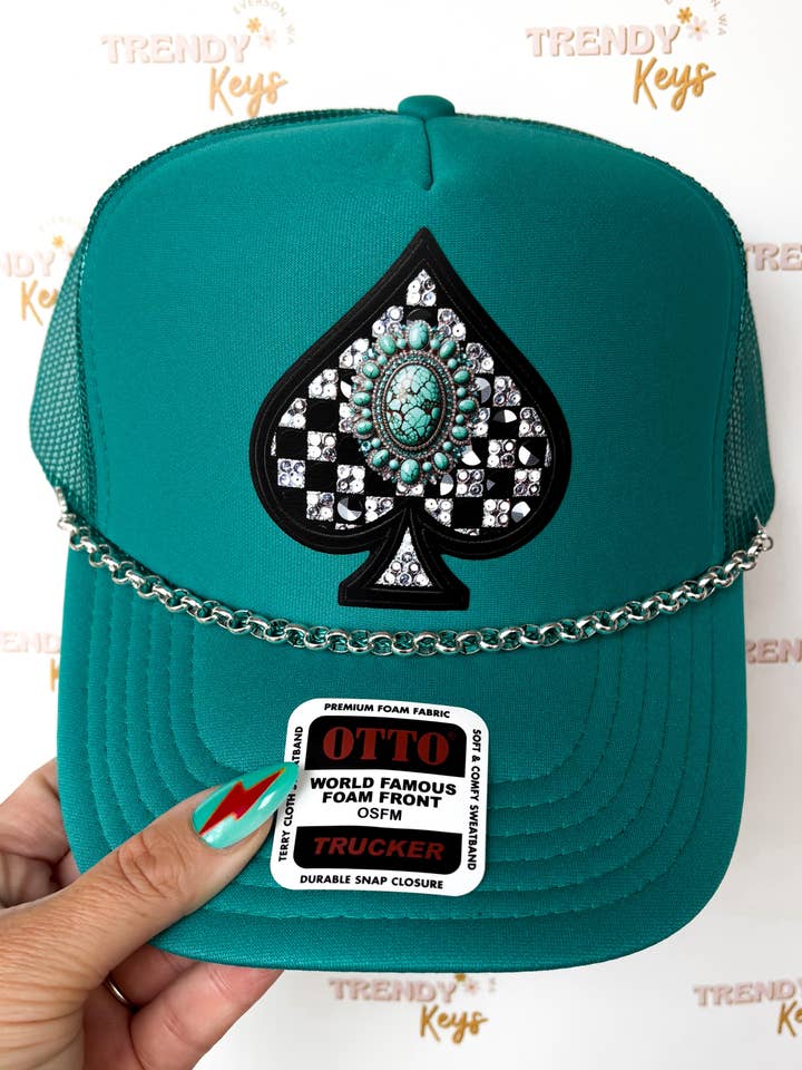 Checkered Spade Trucker Hat for wholesale by TrendyKeys
