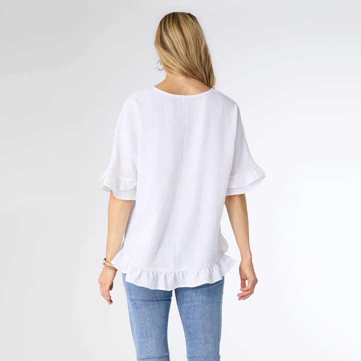 COCO + CARMEN - Wholesale Blouse - Women's - Carley Flowy Top with Ruffle1