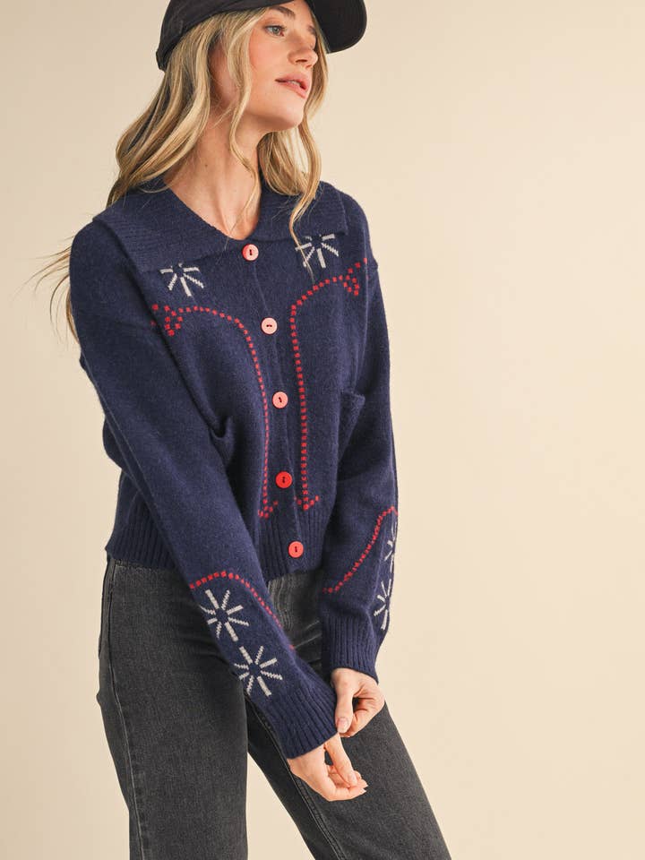 &MERCI - Wholesale Cardigan - Women's - WESTERN DESIGN SWEATER CARDIGAN MSW1121730