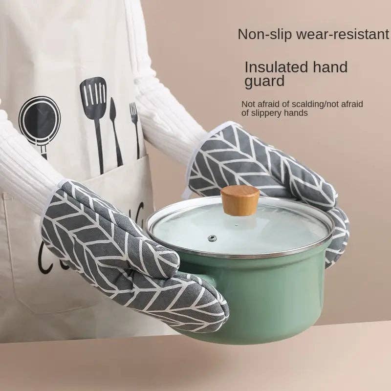 Huis Van Merken - Wholesale Oven Mitt/Pot Holder - 2pcs Oven Mitts, Heat Resistant Non-Slip Microwave Baking Gloves with Hanging Loop3