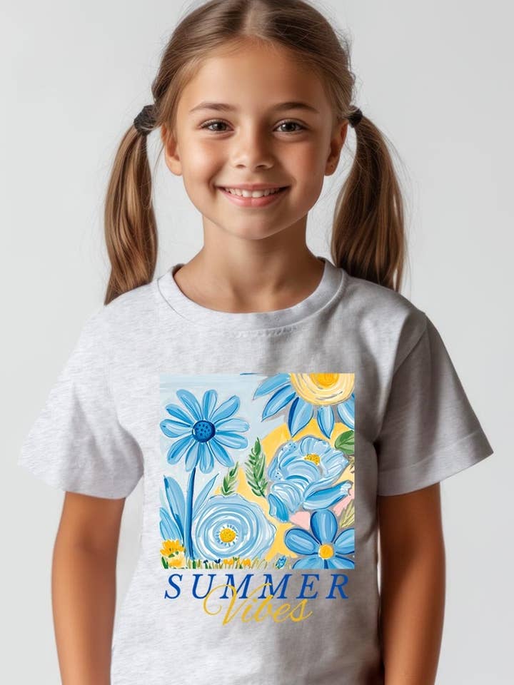 T-shirt graphique Summer Vibes pour enfants pour la vente par COLORBEAR