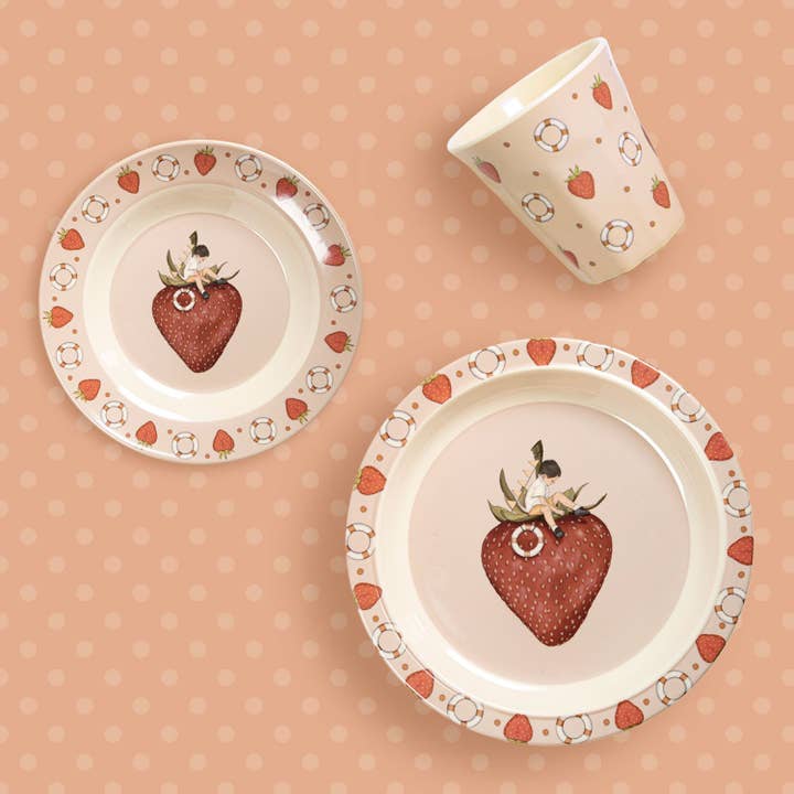 Eat Glitter and Shine - Vente Service à vaisselle – enfant et bébé - Service de vaisselle fraise et coquillage en mélamine3