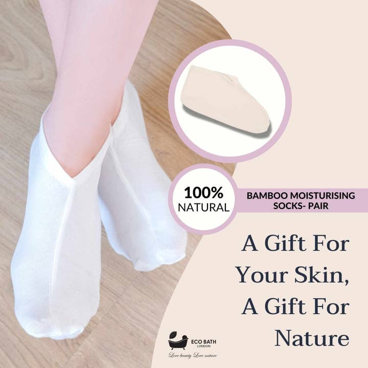 Eco Bath London - Wholesale Moisturizing Socks - Eco Bath London Moisturising Socks - 1 Pair, Breathable Soft Foot Moisturiser Socks for Overnight Hydration5