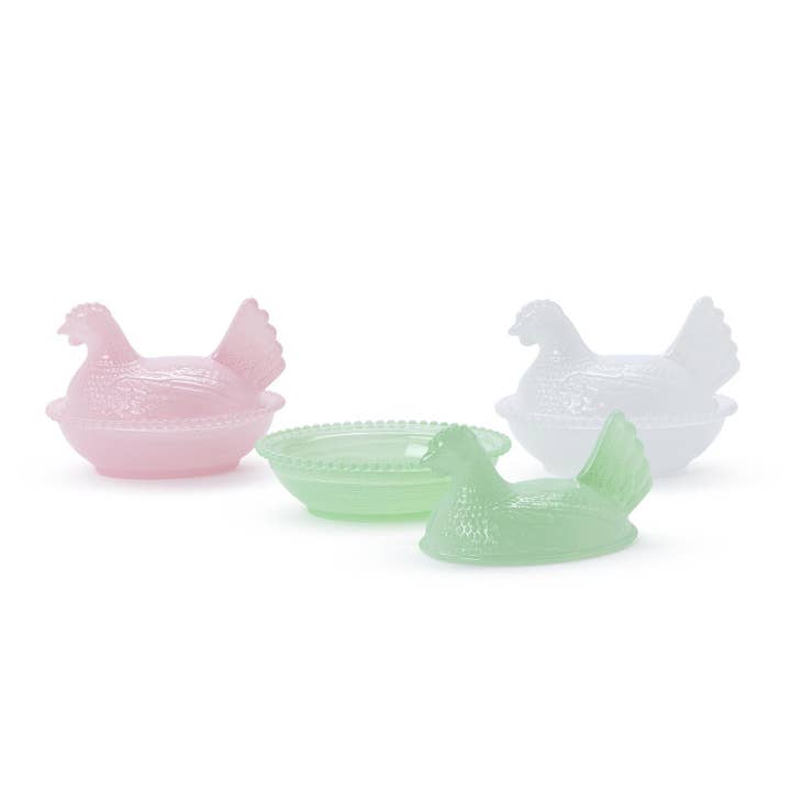 Two's Company - Seasonal Collection - Wholesale Decorative Plate/Dish/Bowl - Hen on Nest Covered Dish Assorted 3 Colors