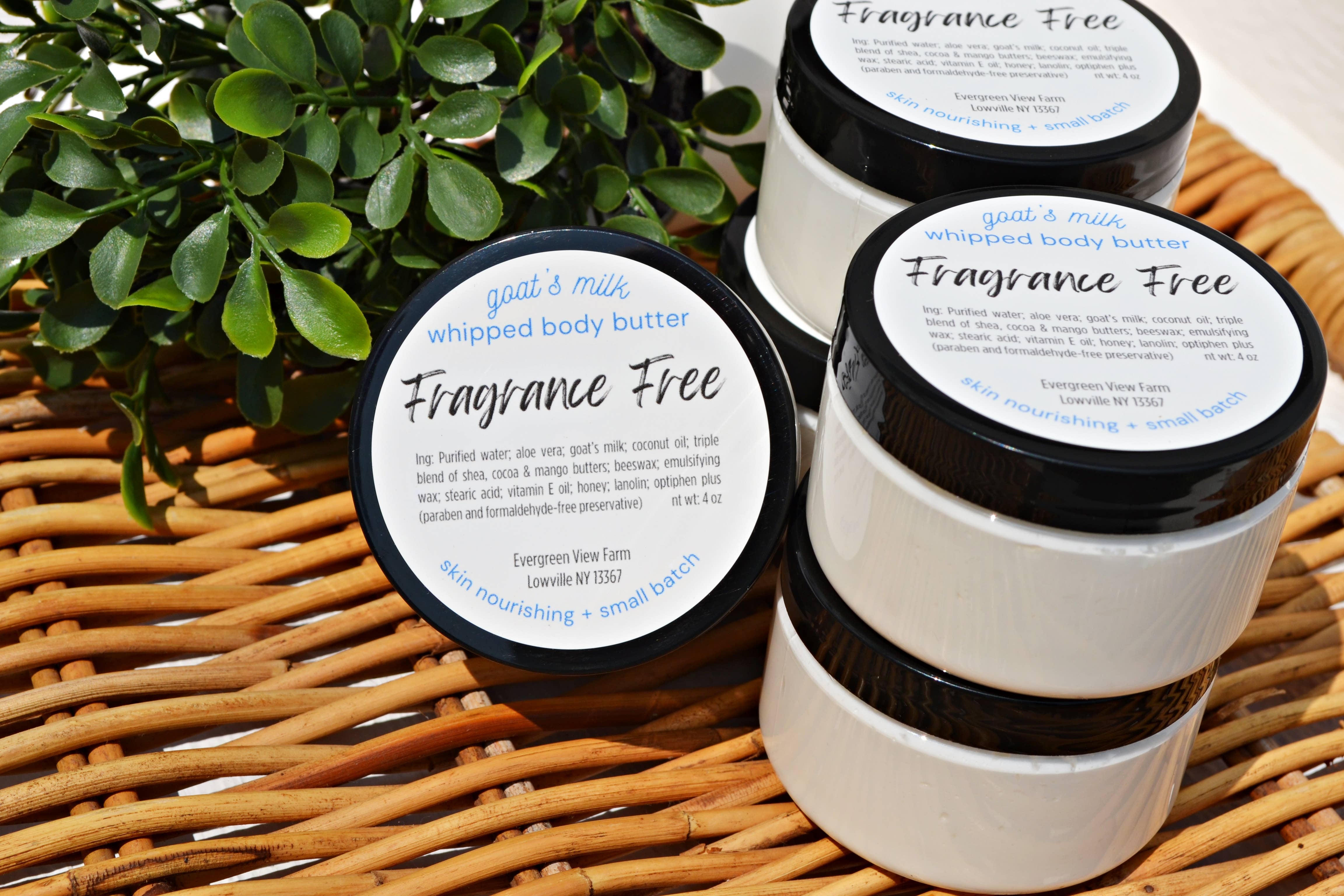 Evergreen View Farm - Wholesale Body balm/butter - Whipped Body Butter Fragrance Free Unscented Goat Milk Honey