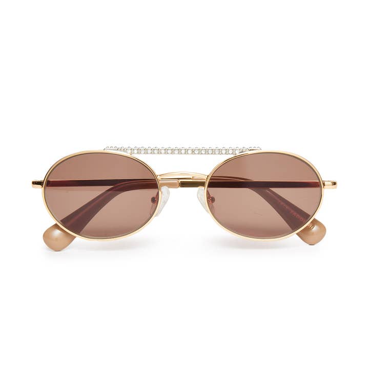 GOLD ANAHEIM AVIATOR SUNGLASSES for wholesale by Lele Sadoughi