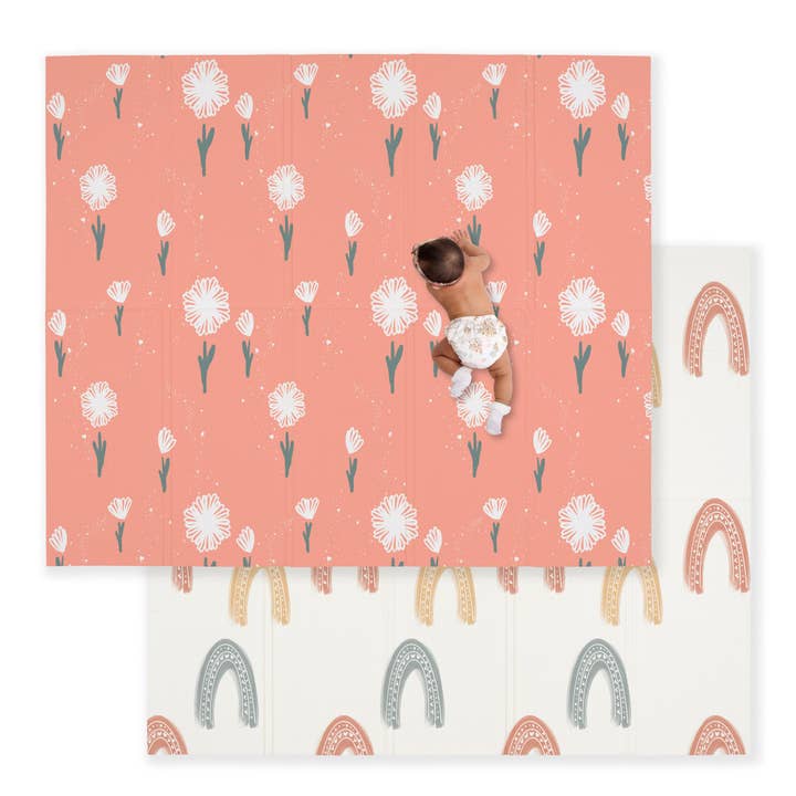 Flower Power Large Waterproof Foam Padded Play Mat for wholesale by Wildkin