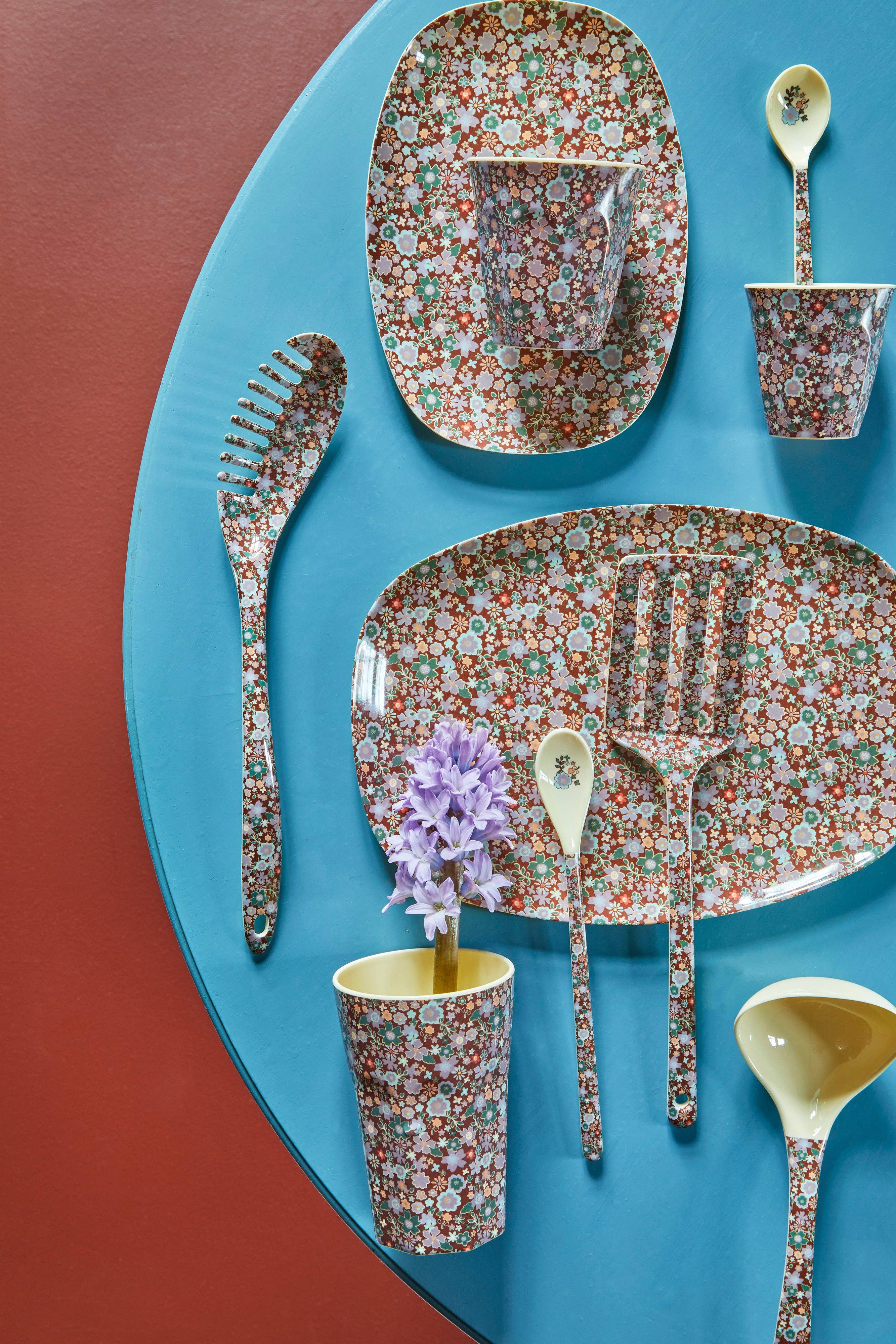 RicebyRice - Wholesale Dinner Plate - Rectangular Plate Fall Floral Print1