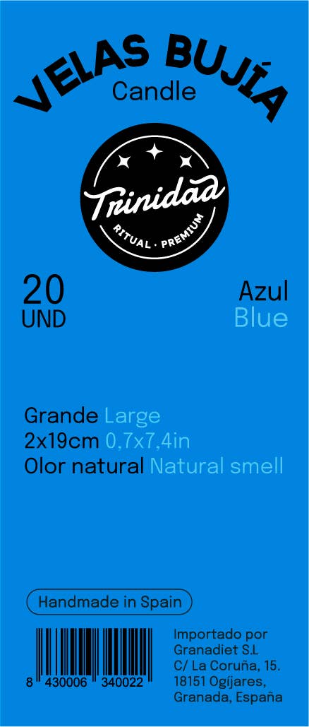 trinidad - Venta al por mayor Velas cónicas/candeleros - Velas Bujia Azul oscuro1
