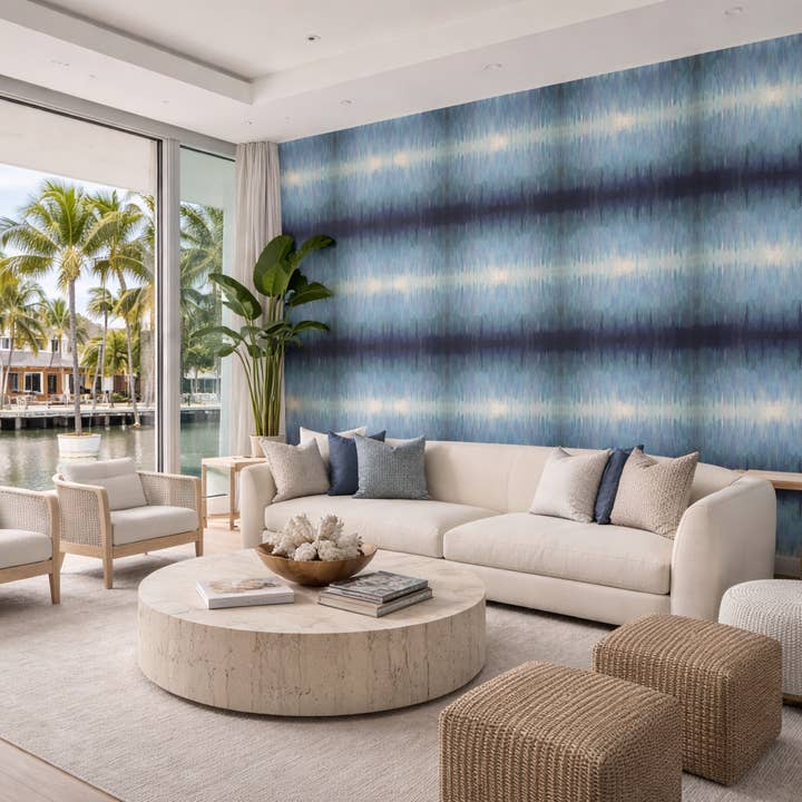 Zenful Current Pattern Wallpaper for wholesale by Ally Bee Design