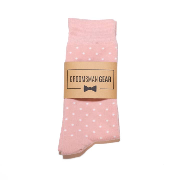 Groomsman Gear - Vente Chaussettes – homme - Chaussettes à pois Dusty Rose | Taille pour homme2