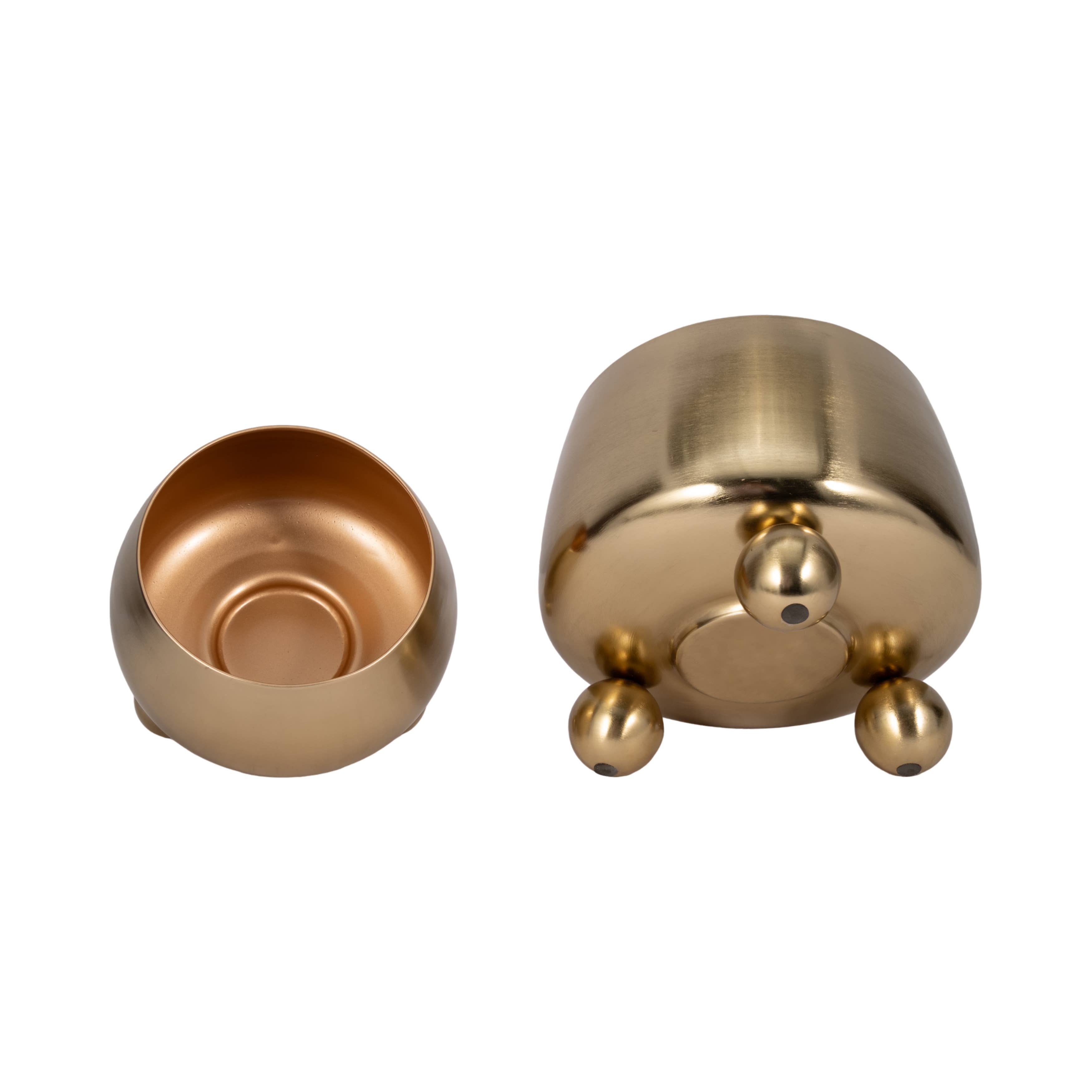 Sagebrook Home - Wholesale Plant Pot - Planters Set of 2 - Gold Metal Round with Ball Feet, 9/11 in9