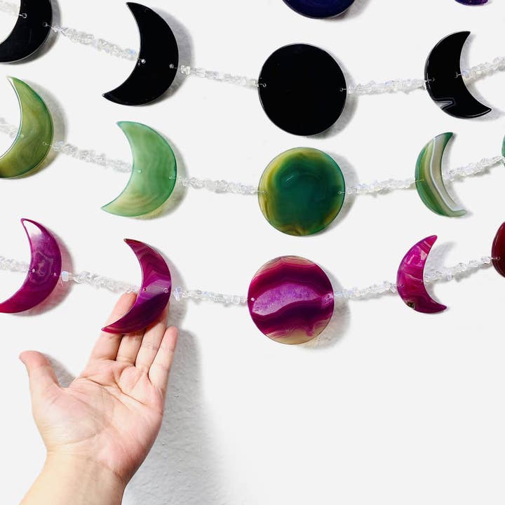 Rock Paradise - Wholesale Mobile - Crystal Agate Moon Phase Horizontal Wall Hangings11