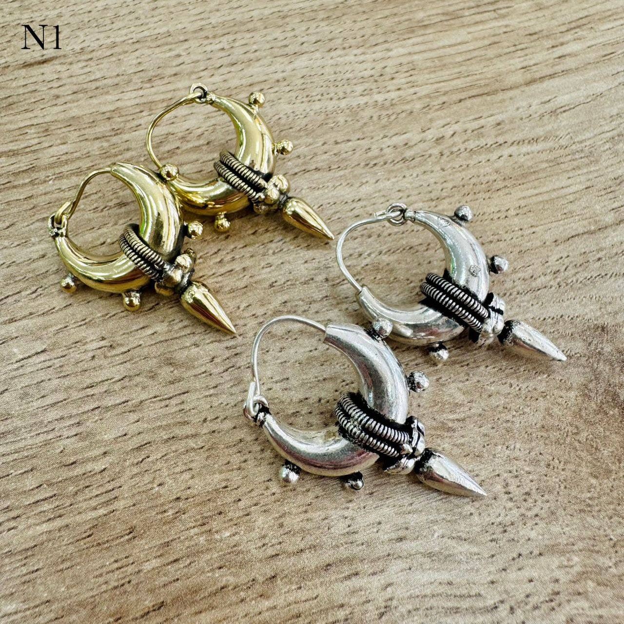 Hecho a mano - Wholesale Hoop Earrings - German silver earrings P.6