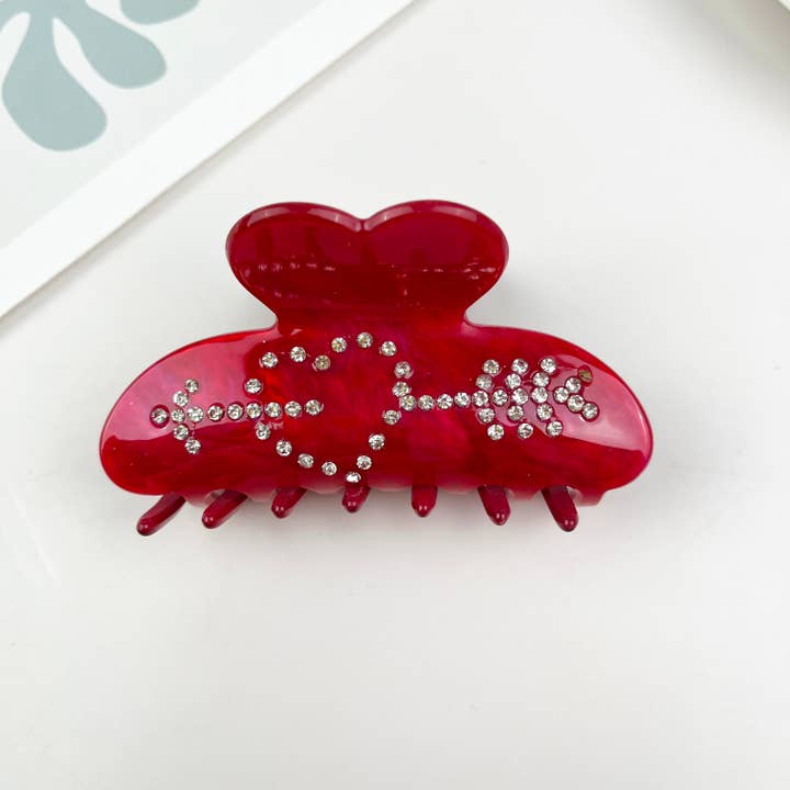 mildstyles - Wholesale Hair Clip - Women's - Mother's day gift Diamond Heart Hair Clips spring hair clips