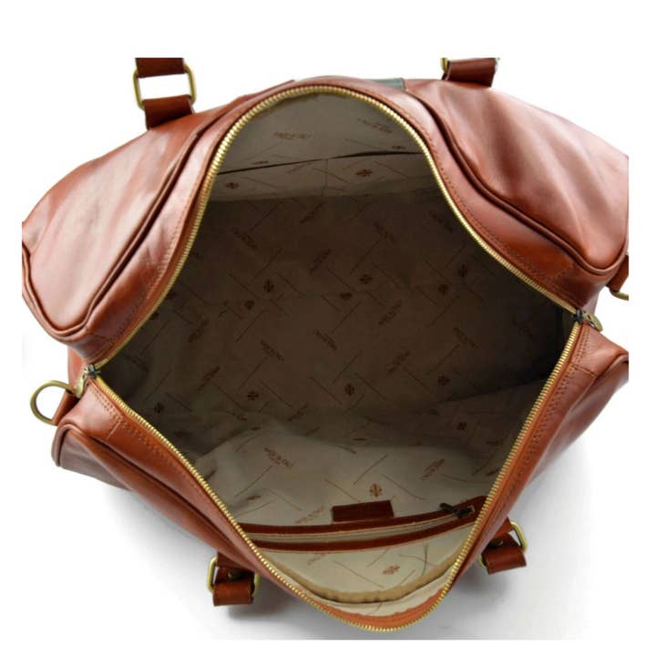 MODARNO - Wholesale Weekender Bag - Unisex - Modarno leather travel bag for men and women travel bag Italian flag sports bag genuine leather travel bag Made in Italy3