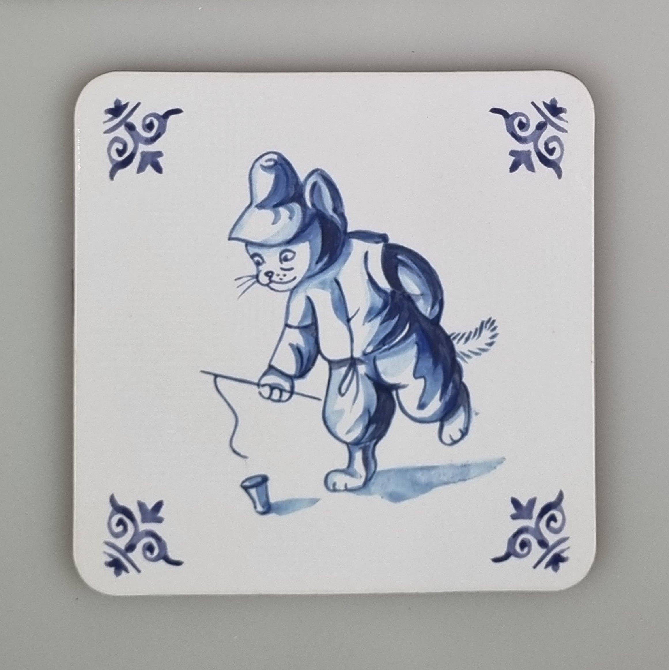 Animal Prints - Wholesale Coasters - Coaster 38-008 - Cats Delft Blue