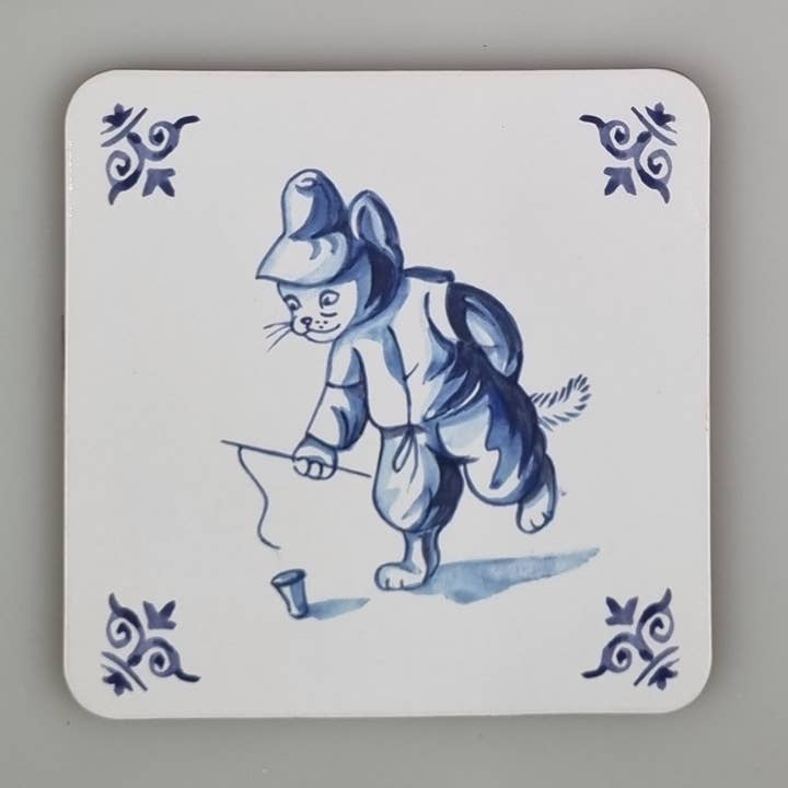 Animal Prints - Wholesale Coasters - Coaster 38-008 - Cats Delft Blue0