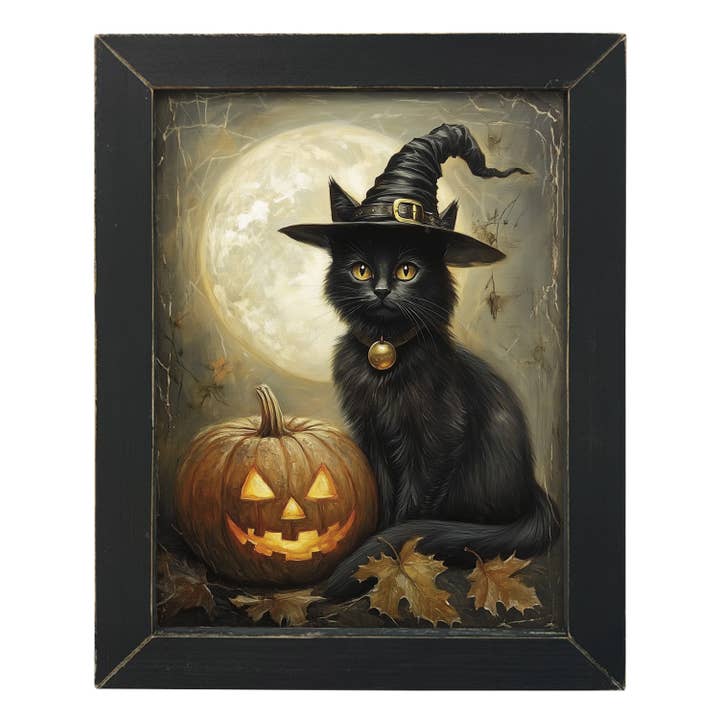 HMK613L HALLOWEEN NIGHT CAT for wholesale by JanMichaels Art & Home