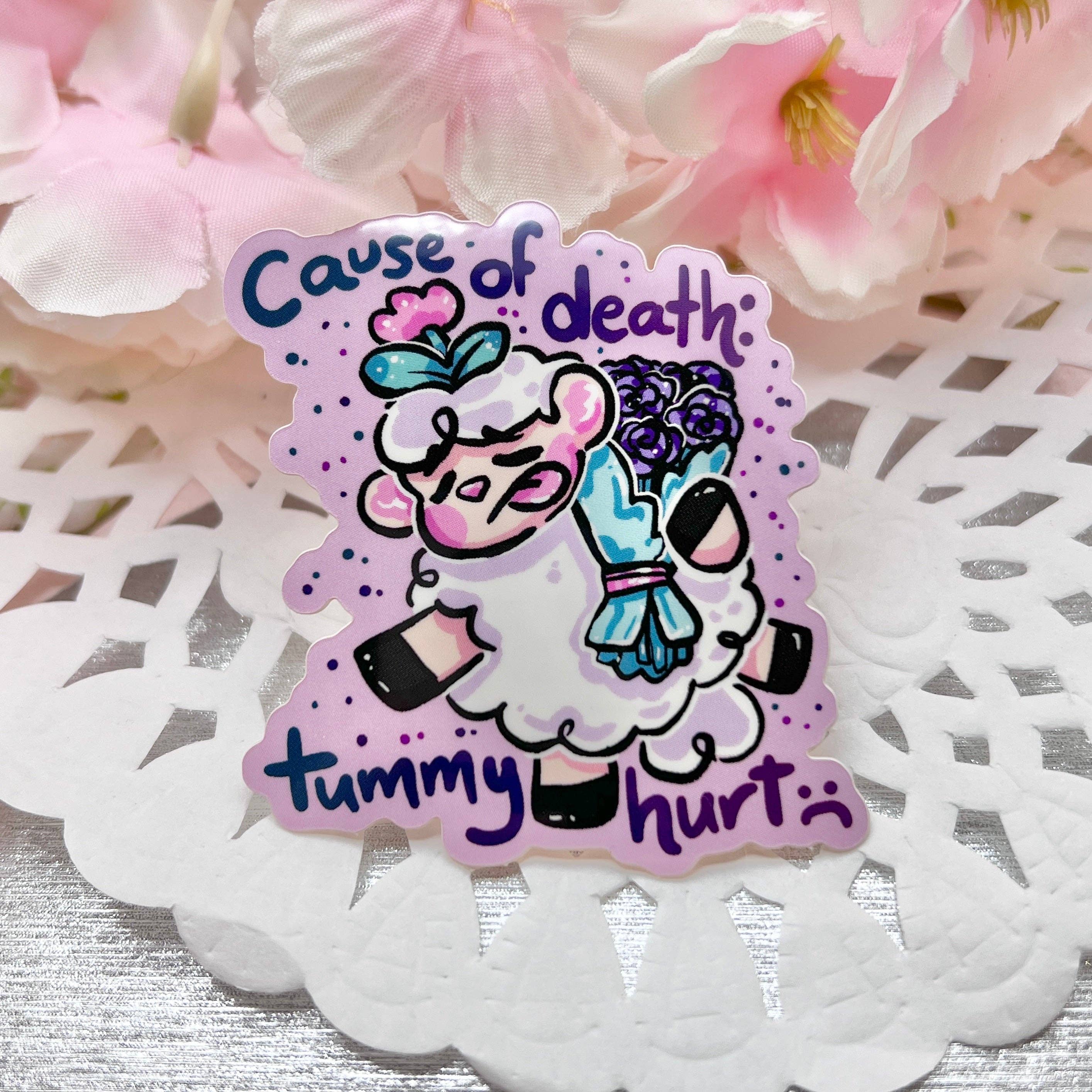 Woolblossom - Vente Autocollant - Sprout « Cause du décès : mal au ventre » ~ Autocollant2