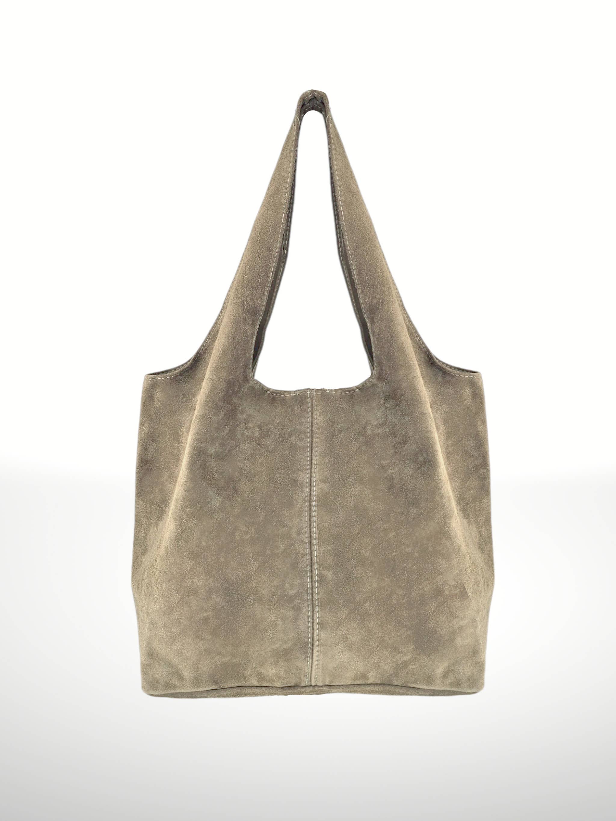 ITALIAN'S LEATHER - Wholesale Top Handle Bag - Women's - Giannina 221024 Suede Leather Shoulder Bag10