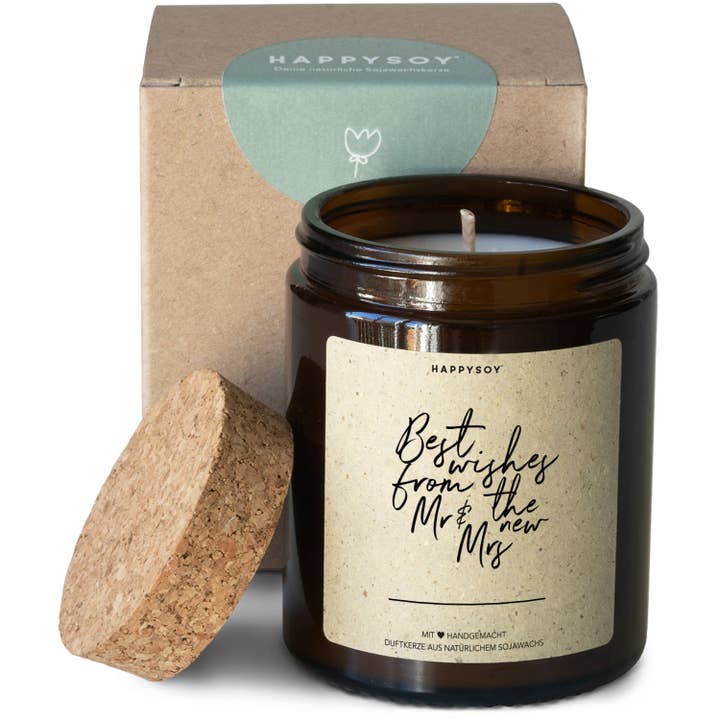 Happysoy - Vente Bougie en bocal - Bougie parfumée | Meilleurs voeux de la part du nouveau Mr & Mrs.