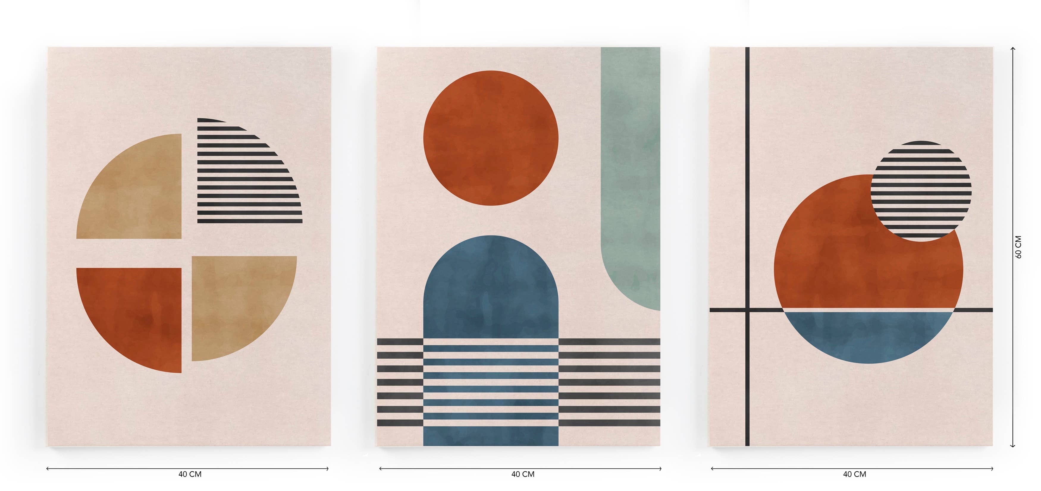 Really Nice Things - Wholesale Blank canvas - Set of 3 canvases 60x40 geometric color4