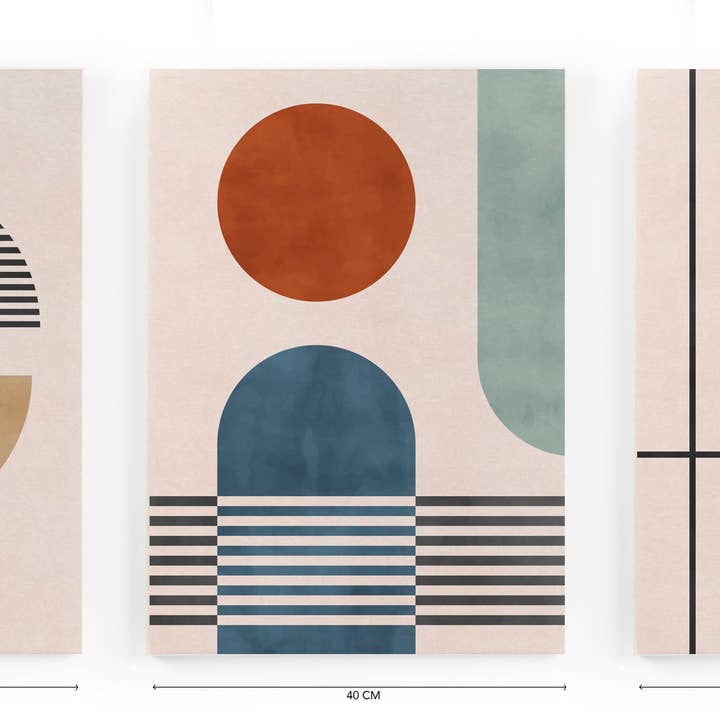 Really Nice Things - Wholesale Blank Canvas - Set of 3 canvases 60x40 geometric color4