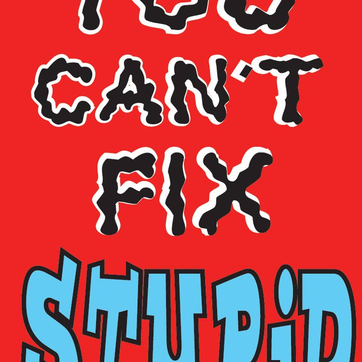 Magnet Jumbo HUMOR You Can't Fix Stupid for wholesale by Kalan